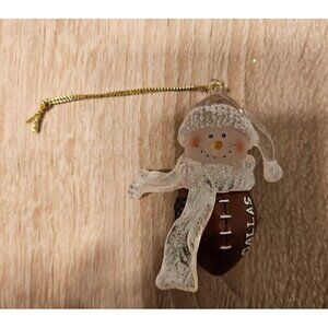 Dallas CowboysWilson  Football NFL Christmas Snowman Holiday Tree Ornaments